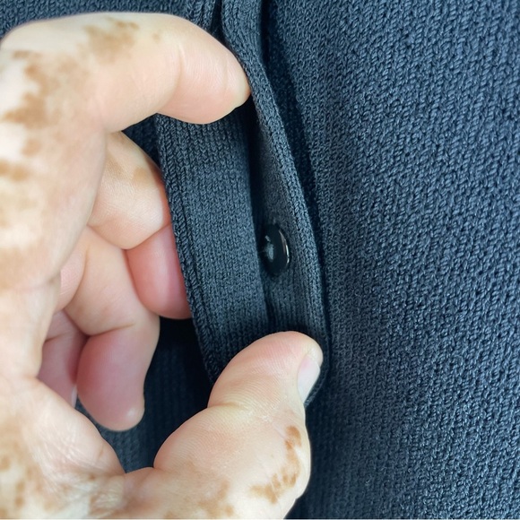 St John Basics 14  Black Santana Knit Button Front Jacket Made In The USA - Picture 4 of 8